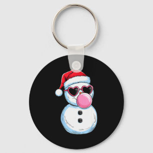 Retro Cool Snowman With Sungles Christmas Blowing Keychain