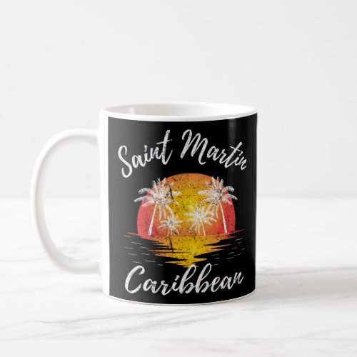 Retro Cool St Martin Caribbean Islands Distressed  Coffee Mug
