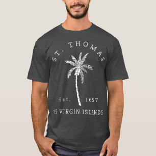 Retro Cool St Thomas USVI Beach Palm Tree T-Shirt
