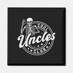 Retro Cool Uncles Club Funny New Uncle Men Skeleto Magnet