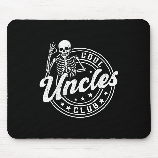 Retro Cool Uncles Club Funny New Uncle Men Skeleto Mouse Pad (Front)