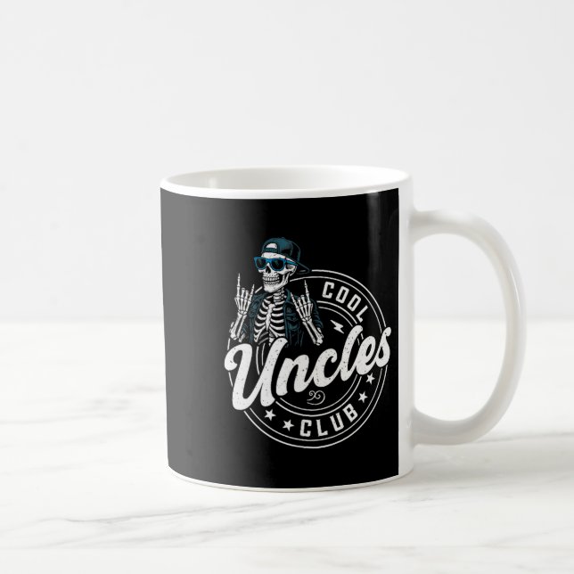 Retro Cool Uncles Club Funny Skeleton New Uncle Me Coffee Mug (Right)