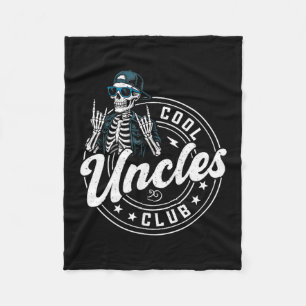 Retro Cool Uncles Club Funny Skeleton New Uncle Me Fleece Blanket