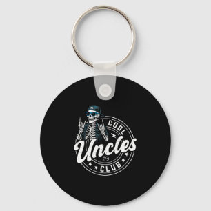Retro Cool Uncles Club Funny Skeleton New Uncle Me Keychain
