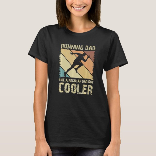 Retro Cooler Father Marathoner Marathon Runner Run T-Shirt (Front)