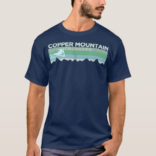 Retro Copper Mountain Colorado Distressed Skiing T_Shirt