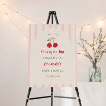 Retro Coquette Cherry on Top Baby Shower Welcome