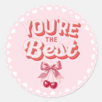 Retro Coquette Cherry You're The Best Sticker