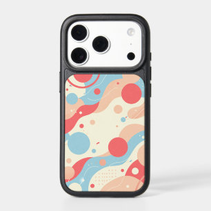 Retro Coral Blue Abstract iPhone 17 Pro Case