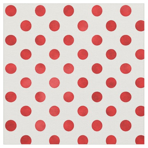 Retro coral red white polka dots pattern fabric