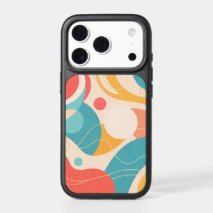 Retro Coral Teal Abstract iPhone 17 Pro Case