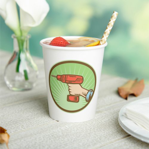 Retro Cordless Drill Paper Cups