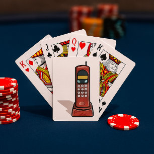 Retro Cordless Phone Vintage 90s Poker Cards