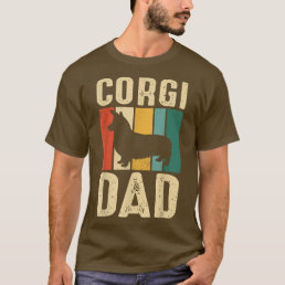 Retro Corgi Dad Dog Owner Pet Lover Welsh Corgi Fa T-Shirt