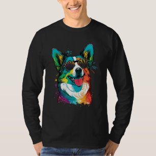 Retro Corgi Dad  Dog Owner Pet Welsh Corgi Fathers T-Shirt