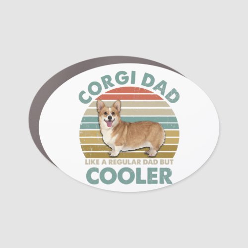 Retro Corgi Dad Gift Dog Owner Pet Welsh Corgi Fat Car Magnet