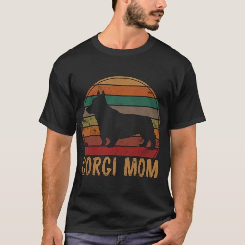 Retro Corgi Mom Gift Dog Mother Pet Welsh Corgi Ma T_Shirt
