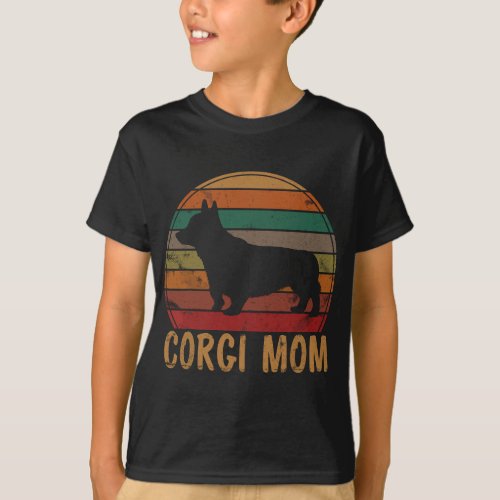 Retro Corgi Mom Gift Dog Mother Pet Welsh Corgi Ma T_Shirt