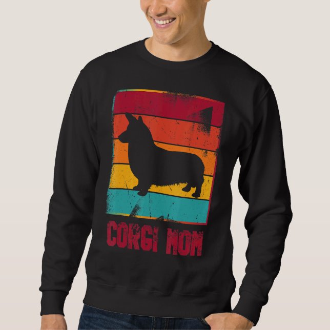 Retro Corgi Mom Owner Mother Pet Mama Dog Sweatshirt (Front)
