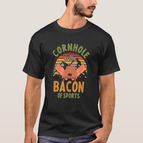 Retro Cornhole Bacon Of Sports  Bean Bags Toss T_Shirt