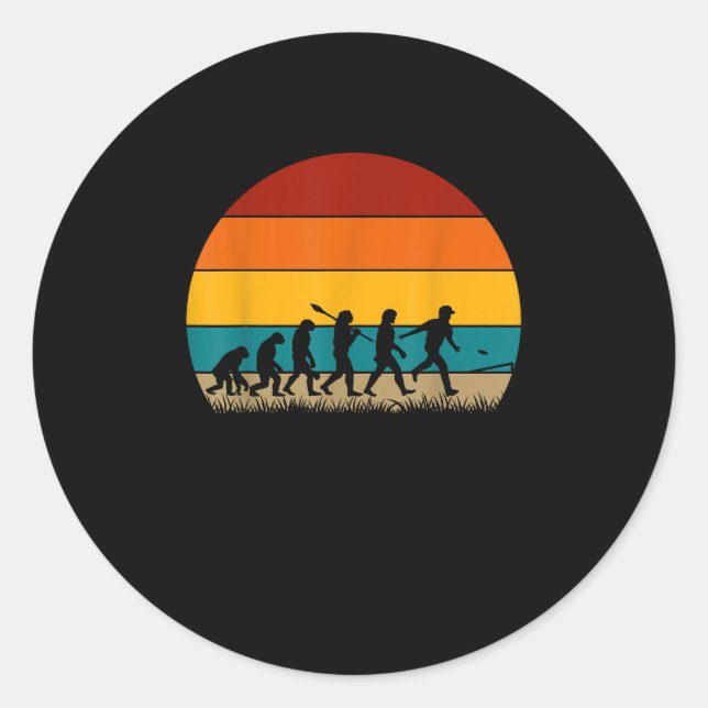 Retro Cornhole Evolution Funny Cornhole Classic Round Sticker (Front)
