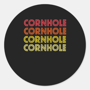 Retro Cornhole Vintage Cornhole Classic Round Sticker