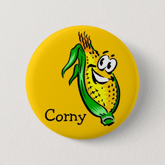 Retro Corny Guy Pinback Button (Front)