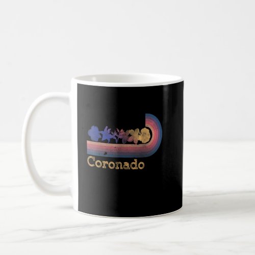 Retro Coronado Tropical Flowers 80s Style Surfing Coffee Mug