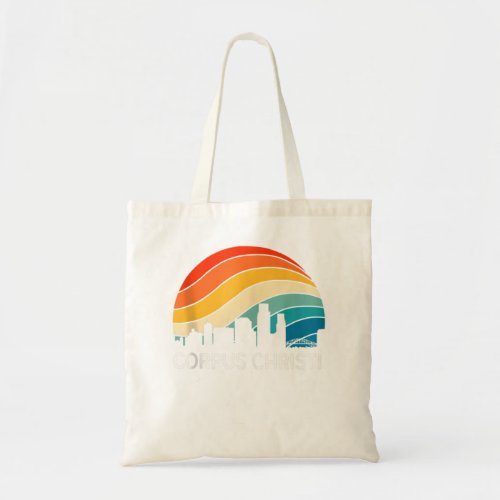Retro Corpus Christi Surf City Skyline Vintage 70s Tote Bag