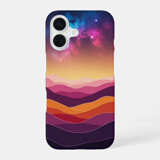 Retro Cosmic Hills iPhone Case (Back)