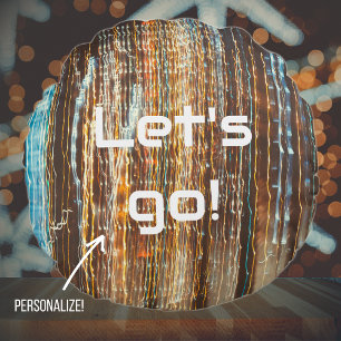 Retro cosmic lights round pillow