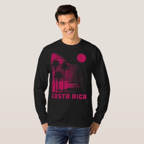 Retro Costa Rica Beach Surfing Wave Vintage T_Shirt