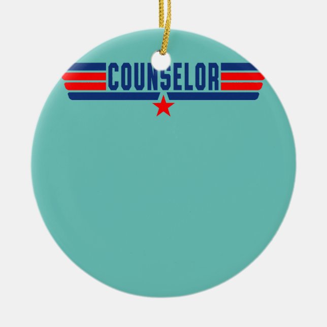 Retro Counselor Funny School Counselor Life Ceramic Ornament (Front)