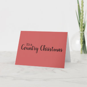 Retro Country Christmas Farmhouse Style Red Holiday Card