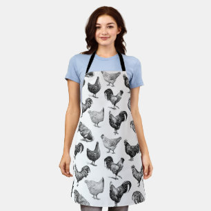 Retro Country Farm Chicken Pattern Apron