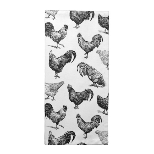 Retro Country Farm Chicken Pattern Cloth Napkin (Half Fold)