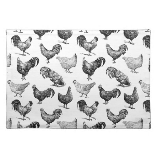 Retro Country Farm Chicken Pattern Cloth Placemat