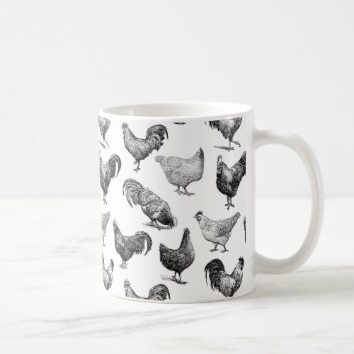 Retro Country Farm Chicken Pattern Coffee Mug