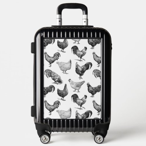 Retro Country Farm Chicken Pattern Luggage