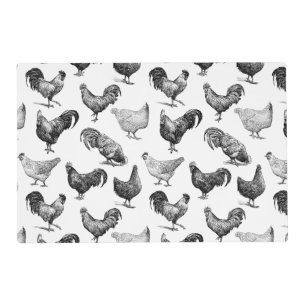 Retro Country Farm Chicken Pattern Placemat