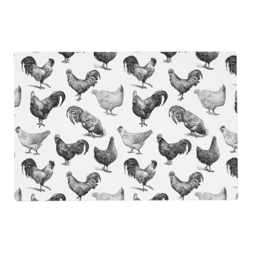 Retro Country Farm Chicken Pattern Placemat