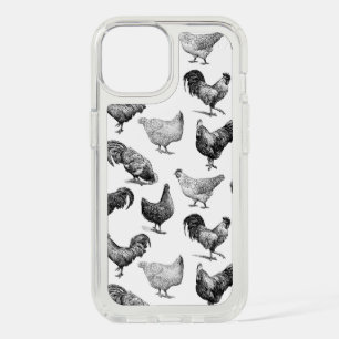 Retro Country Farm Chicken Pattern iPhone 15 Case