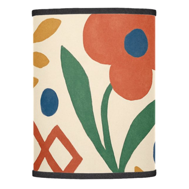 Retro Country Floral Trellis Pattern Lamp Shade (Front)