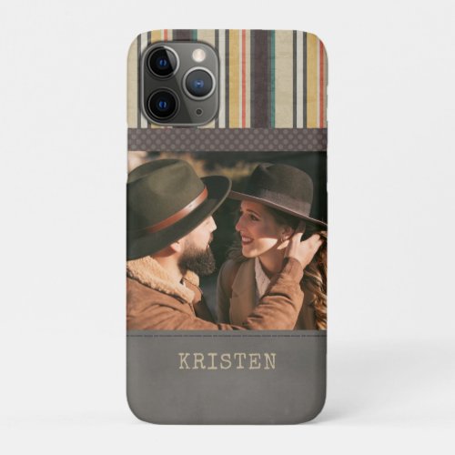 Retro Country Personalized Photo Name iPhone 11 Pro Case