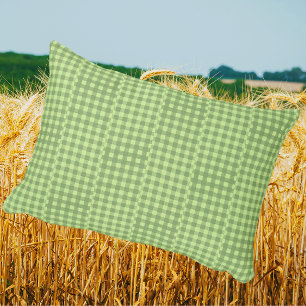 Retro Country Vintage Fun Green Gingham Checks Accent Pillow