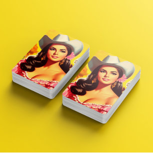 Retro Country Woman Poker Cards