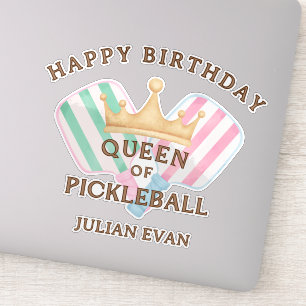 Retro County Club Queen of Pickleball Sticker