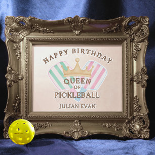 Retro County Club Queen of Pickleball Sticker