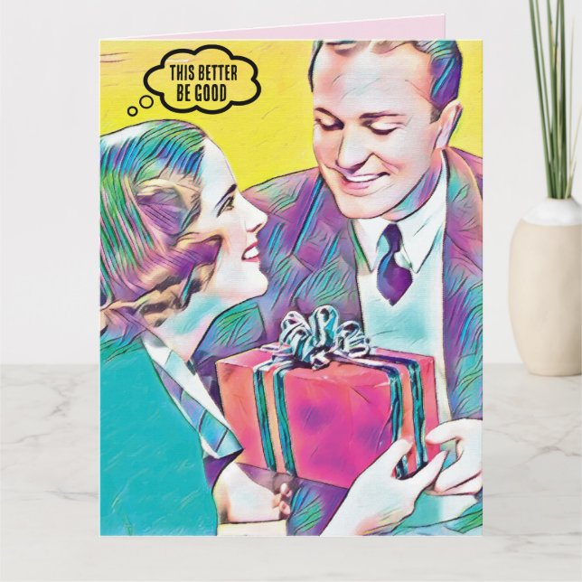 RETRO COUPLE CHRISTMAS FUNNY FRIEND CARD (Front)