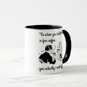 Retro Couple on Date Funny Coffee Humor Mug (Front Right)